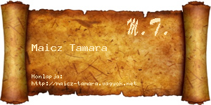 Maicz Tamara névjegykártya